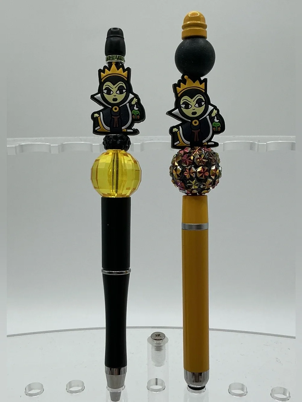 PEN AND STLUS SET MALEFICENT EVIL QUEEN  FROM SNOW WHITE DECORATIVE BEADED